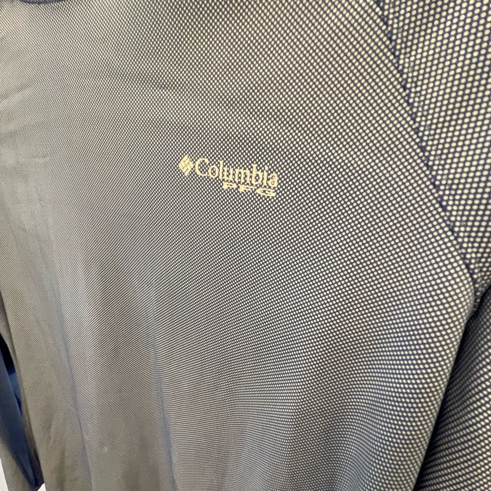 Columbia PFG Hooded Sun Shirt XL UPF Blue Performance Fishing Top - Picture 2 of 9